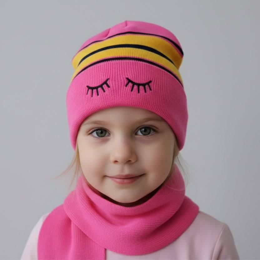 ست شال و کلاه بچگانه بافت درجه یک فری سایز