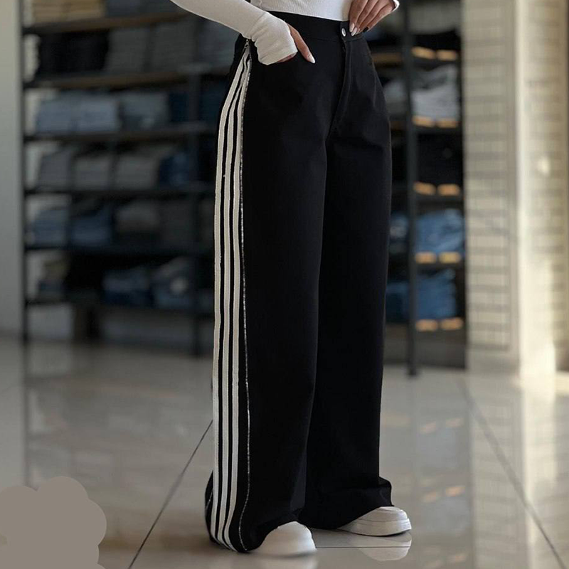 شلوار بگ زنانه بغل زیپ پارچه کتان پاکستانی