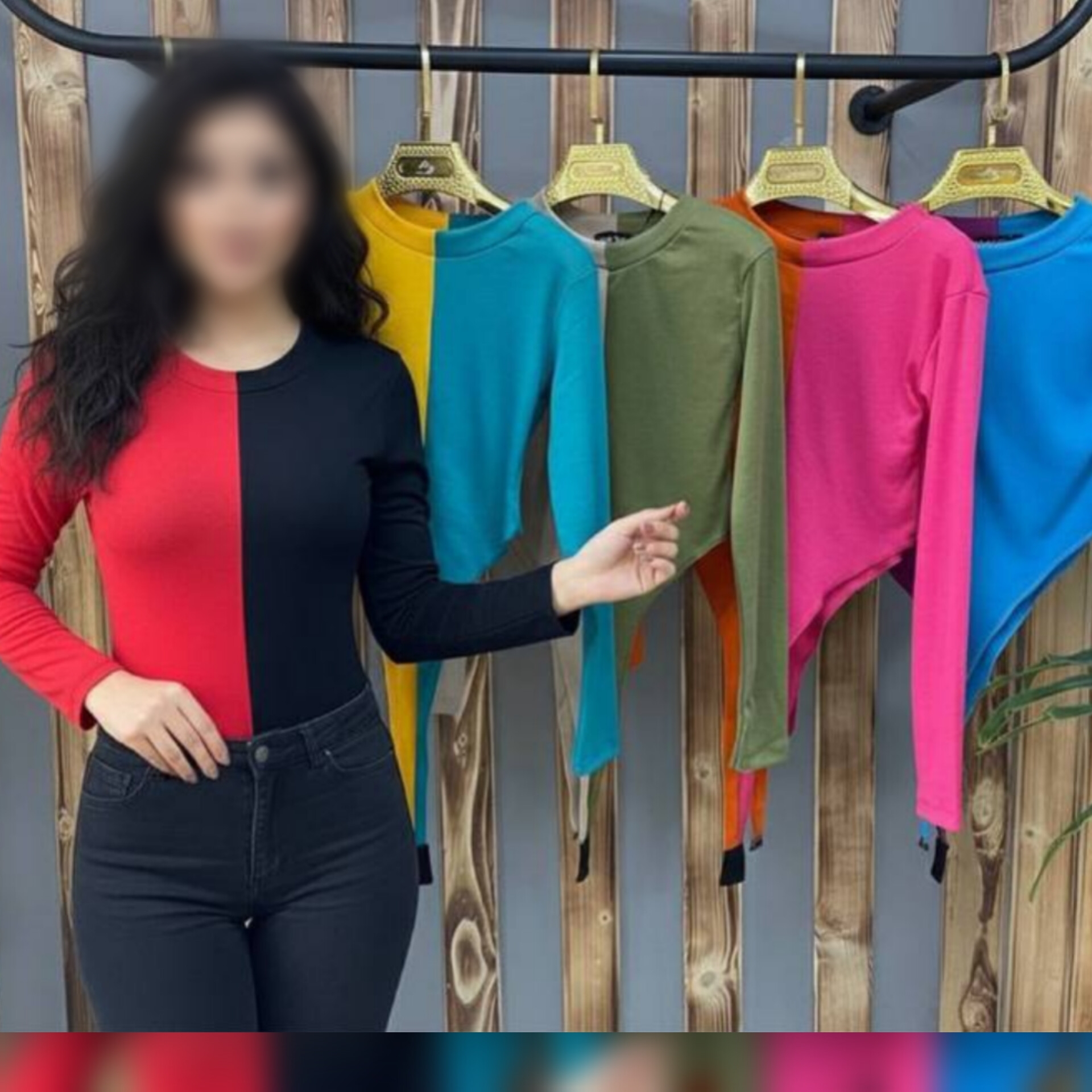 بادی آستین دار زنانه جنس کبریتی پنبه گرم